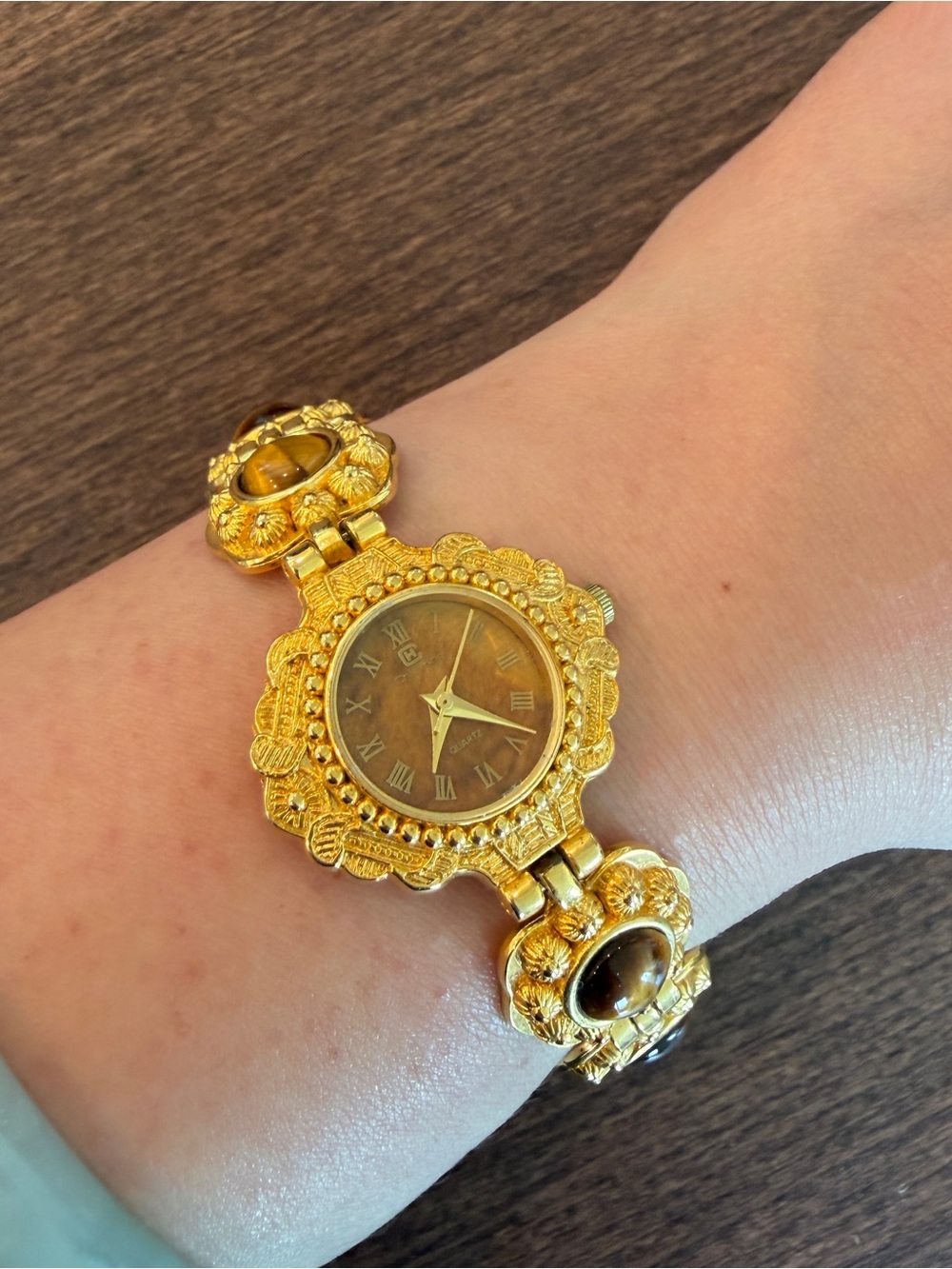 Gold-Tone Floral Bracelet Watch - Women's Accessory